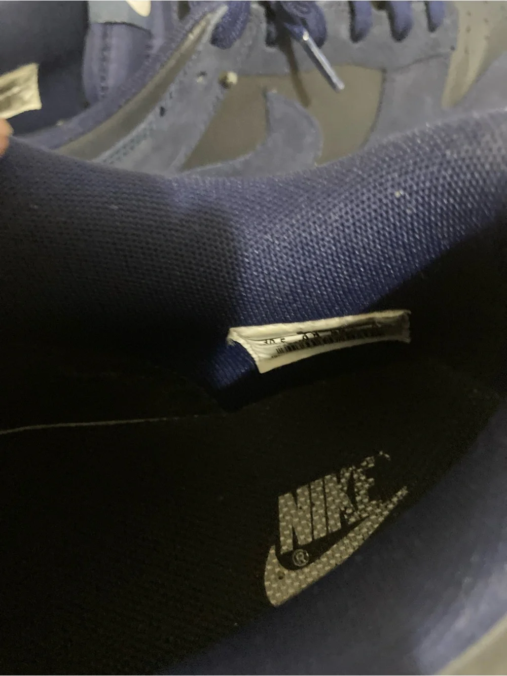 Nike Men’s Navy Blue and White Dunks